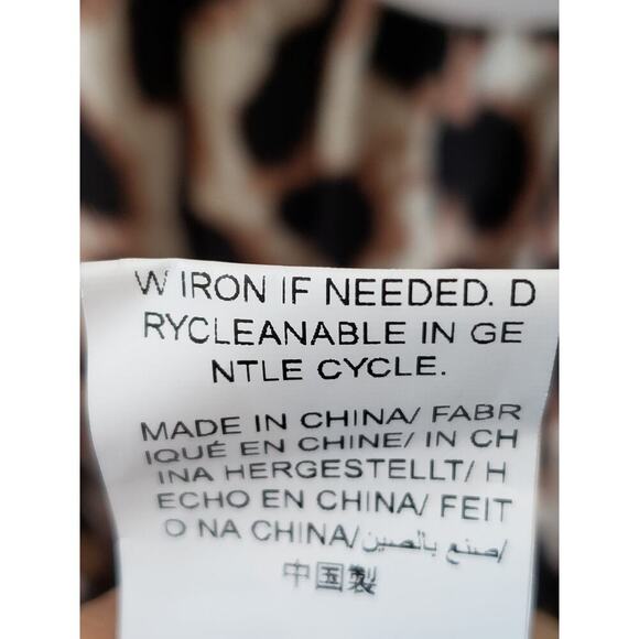 SHEIN Long Maxi Dress Womens Size 2 Black & Beige Leopard Plunge Neck Sleeveless - Picture 13 of 16